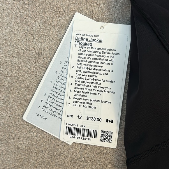 RARE NWT lululemon Define floral flocked zip up - 12 - Picture 4 of 4